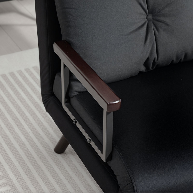 Upholstered Armchair, Black