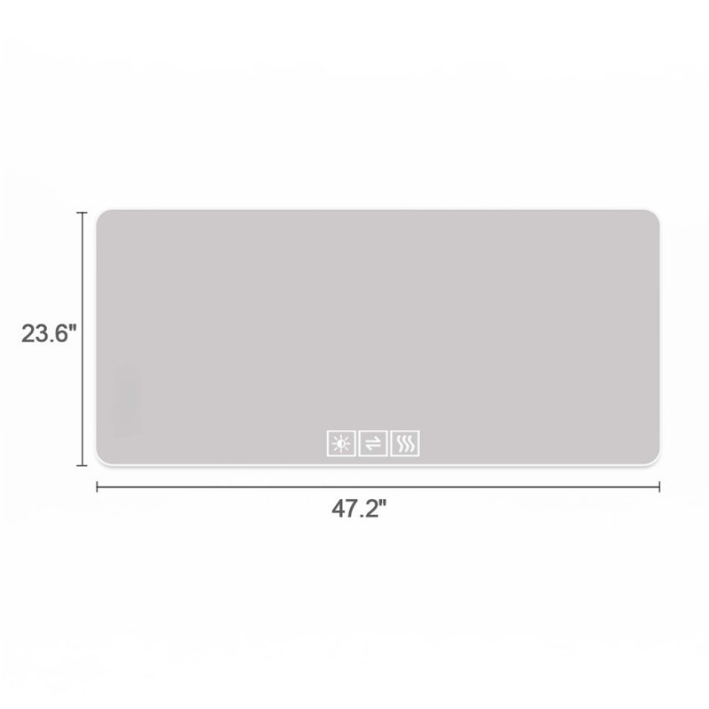 Miroir de salle de bain à DEL avec fonction désembuage, 24 po x 48 po