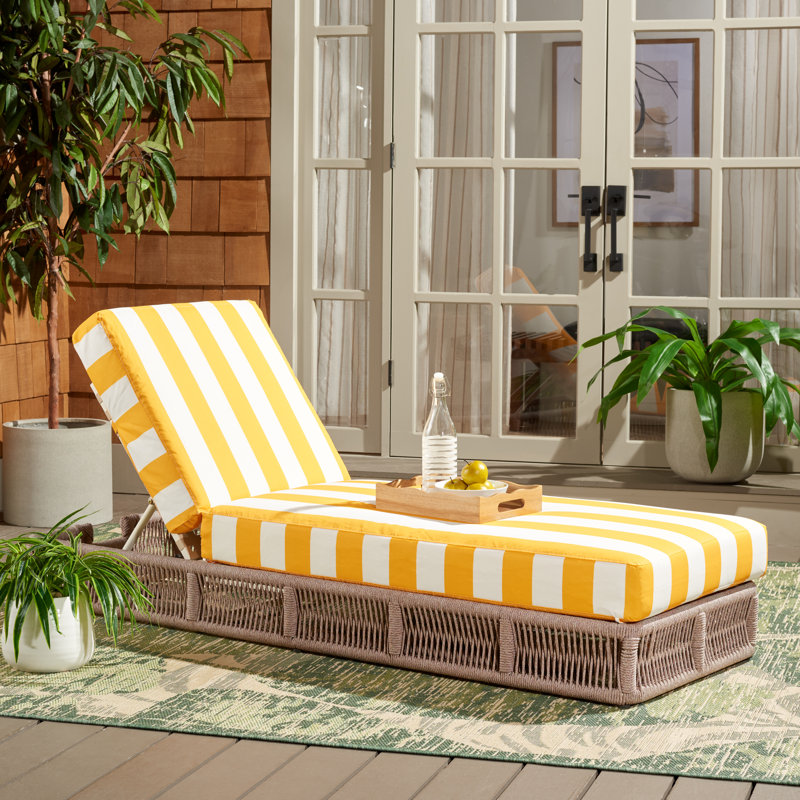 Gillian Steel and Rope Chaise Lounger, Yellow