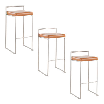 Ernestine Stackable Faux Leather Stool