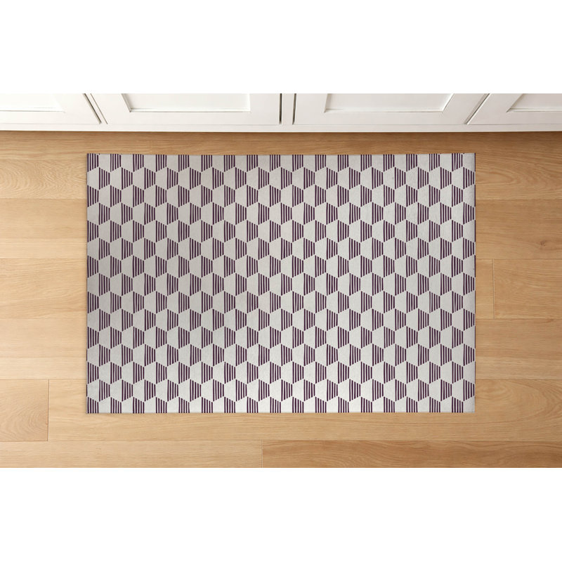 Tapis de cuisine Hexaline, Aubergine, Rectangle 5 pi x 7 pi