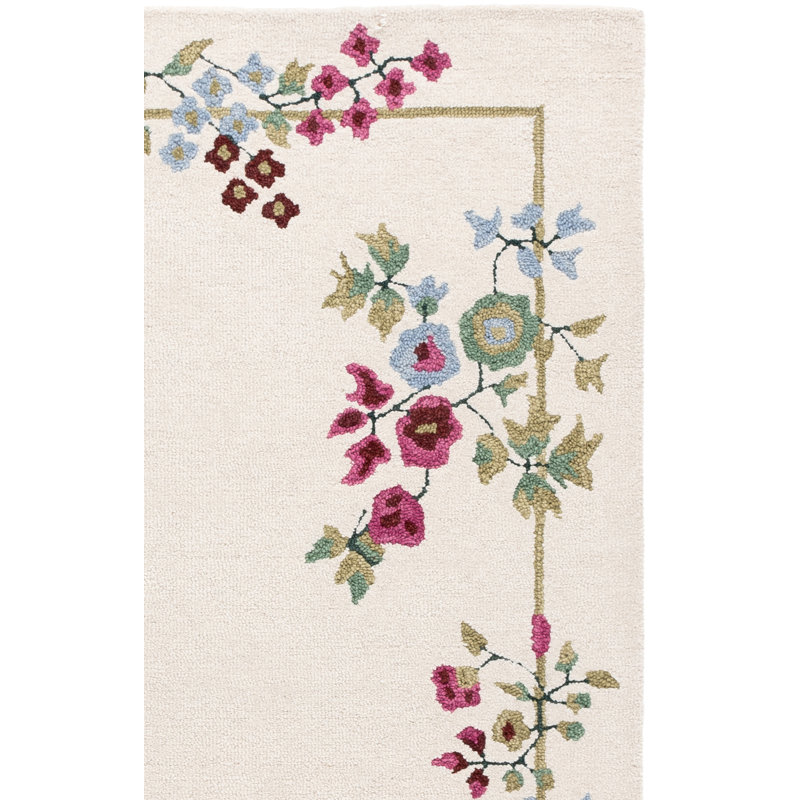 Tapis floral en laine touffeté à la main Martha Stewart 3540, Rectangle 9 pi 0 po x 12 pi 0 po