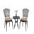 3 Piece Patio Furniture Set Black Bistro Set Rustproof Cast Aluminum S 2 Chairs And 1 Round Table Outdoor, Garden Patio Balcony With Cushion-321004652