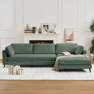 Chenille L-Shaped Sectional