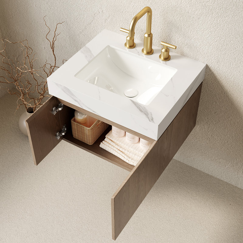 Meuble-lavabo moderne (doit inclure le meuble-lavabo et le lavabo) avec rangement
