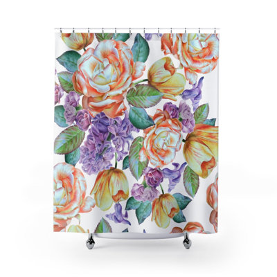 Rideau de douche simple Floral