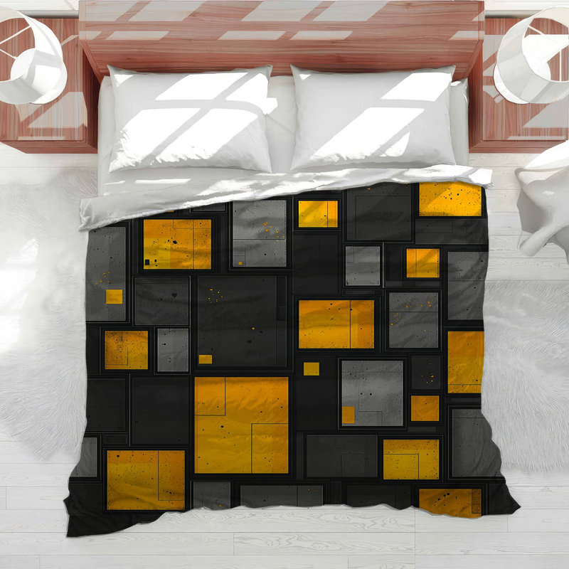 Rectangles Bedding Abstract Comforter Industrial, Twin XL Comforter