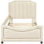 Lit de jour classique beige avec tête de lit Classic Stripe-121016312