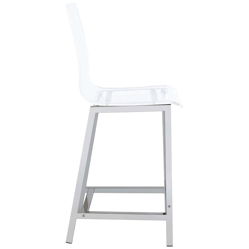 Tabourets de bar transparents (de 2) - Acrylique pour une maison élégante, 2 chaises de comptoir modernes avec dossier stable et repose-pieds pour salle à manger