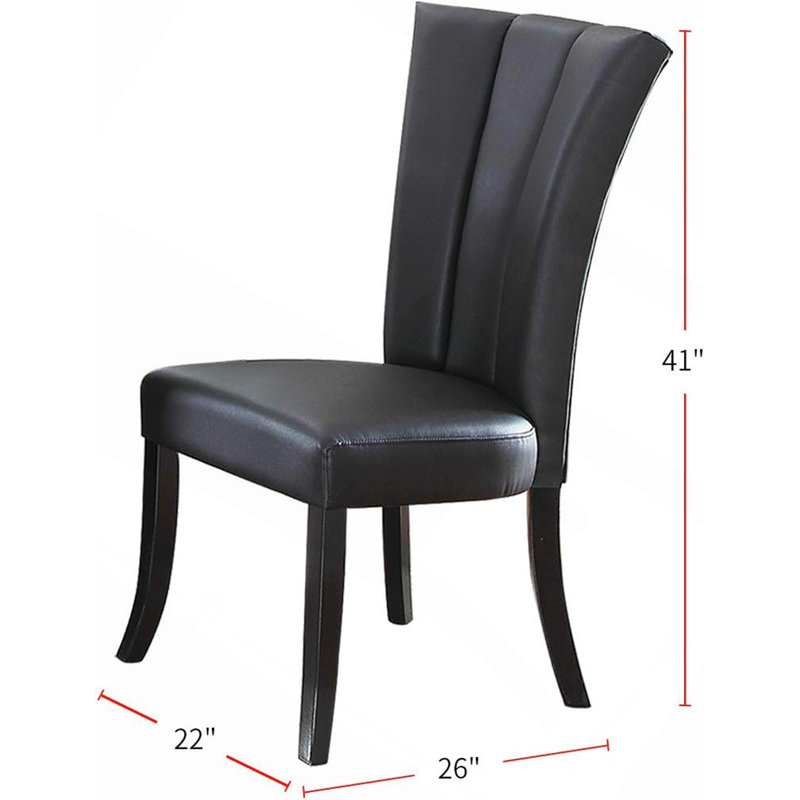 Ensemble de chaises noires 2 pièces en similicuir noir