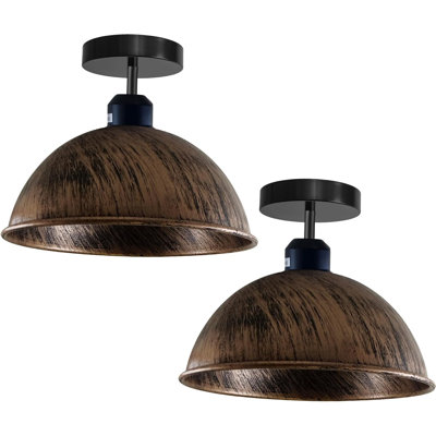2 pack of Flush Mount Ceiling Light Fixture Metal Dome Ceiling Mount E26 Holder Easy Fit for Kitchen Bedroom Entryway Living Room