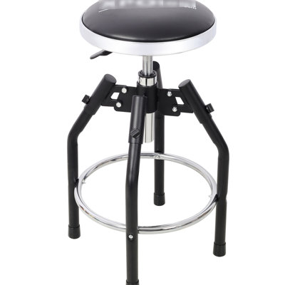 Tabouret de travail robuste pivotant à 360 °, siège de 13,7 pouces, hauteur réglable de 29 33,6 po, capacité de 330 livres, repose-pieds, rotation hydraulique noire, toucher doux