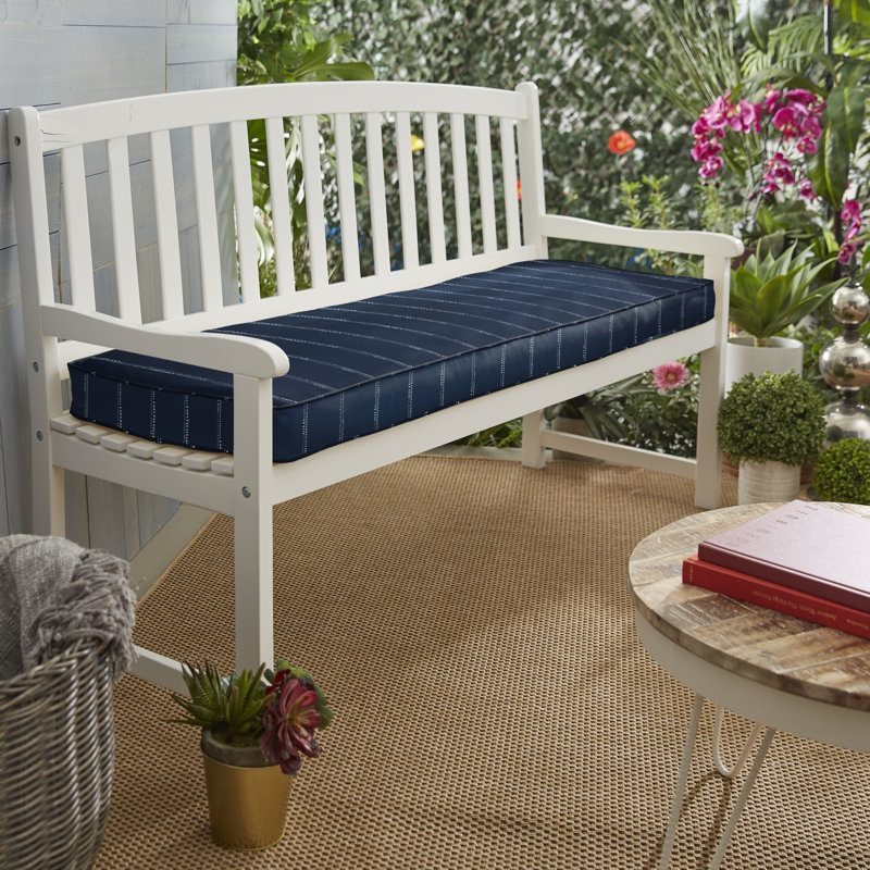 Carla Outdoor 2'' Bench Seat Cushion, 2" H x 42" W x 20" D, Navy