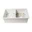Évier de cuisine encastré à double cuve en argile réfractaire et encastré blanc 32 po x 19 po ABF3219DUD-W