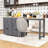 Dosha Rolling Kitchen Island with Extendable Dining Table, Spice Rack and Storage Cabinet-549946512