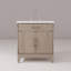 Meuble-lavabo simple 30 po X P 22 po D, dessus en quartz blanc et ensemble de robinet
