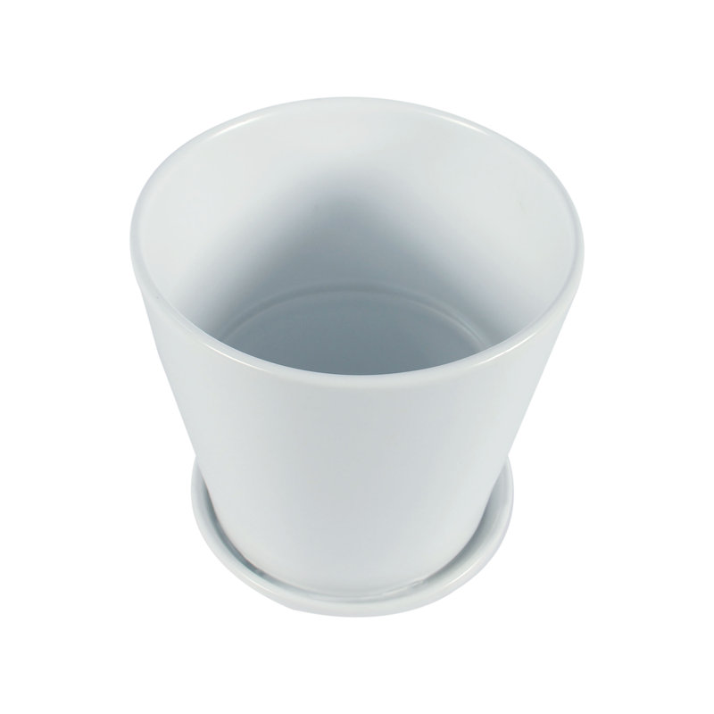 Pansy Ceramic Pot Planter, White