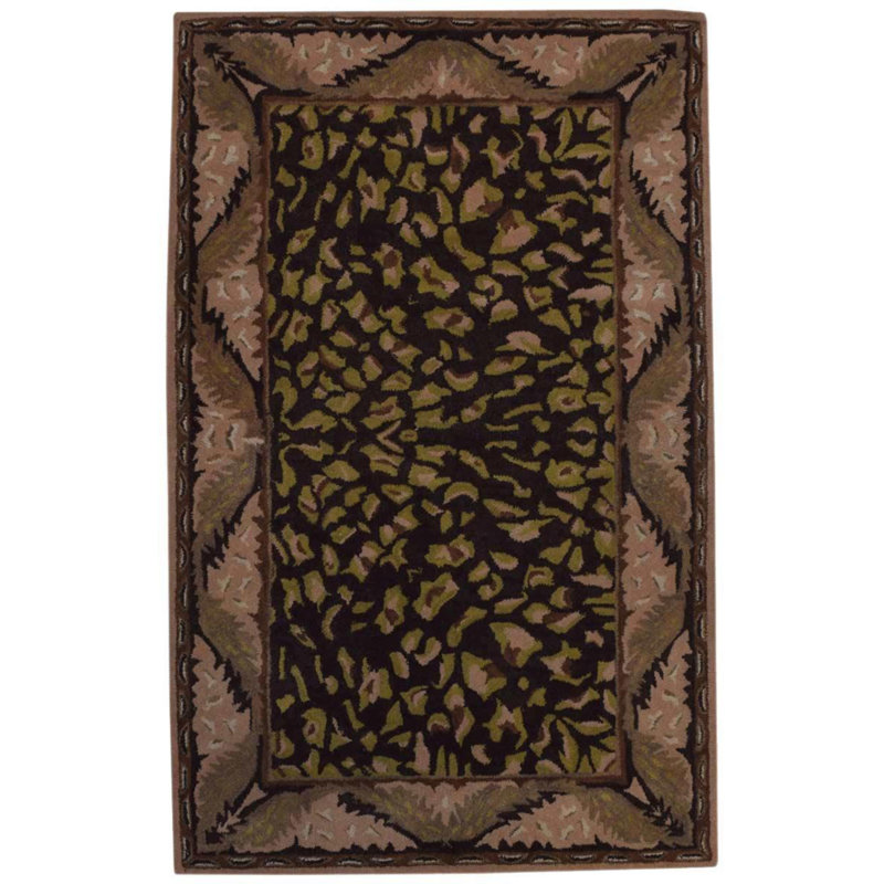 Tapis brun en laine touffeté à la main Crayton, Rectangle 4 pi x 6 pi
