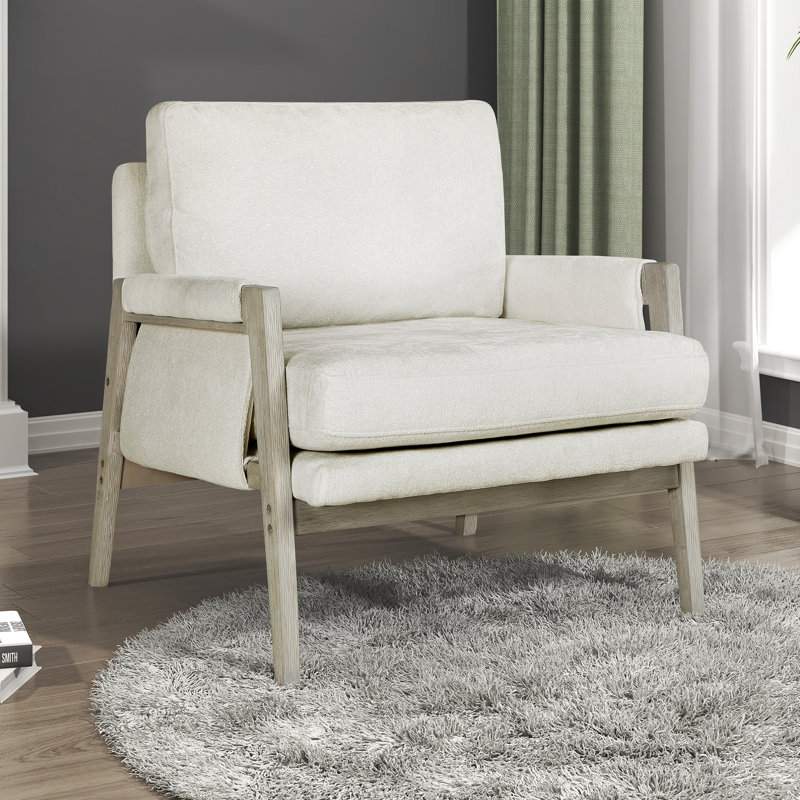 Marceau 31.5" Modern & Contemporary Accent Chair - Chenille Accent Chair Supportive Pocket Coil Seating, Removable & Reversible Cushions