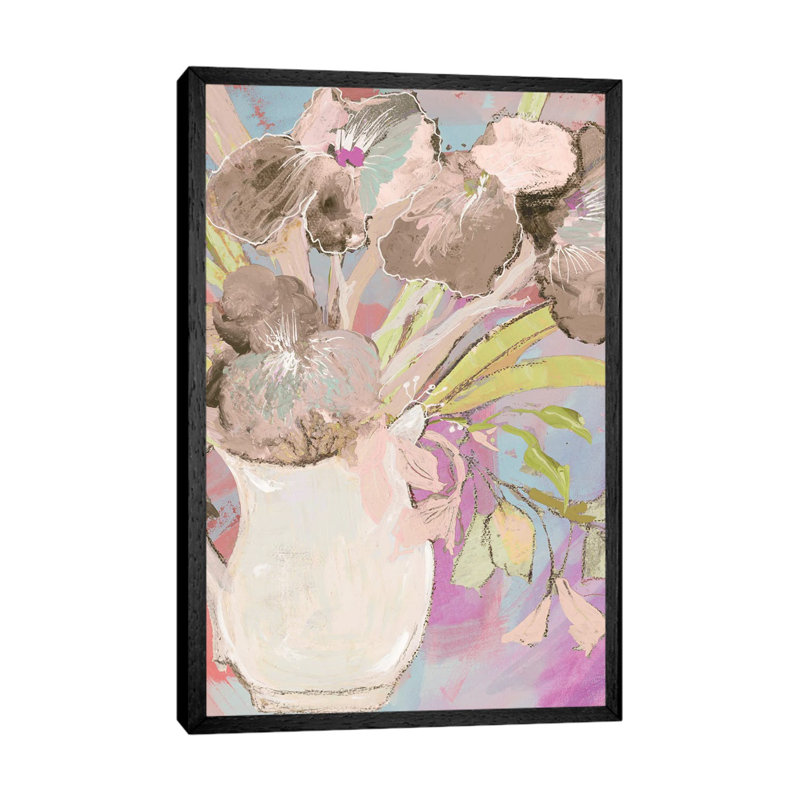 Summer Vase by Robin Maria - Painting on Canvas, 152.5 cm H x 101.5 cm W, Black Floater Frame