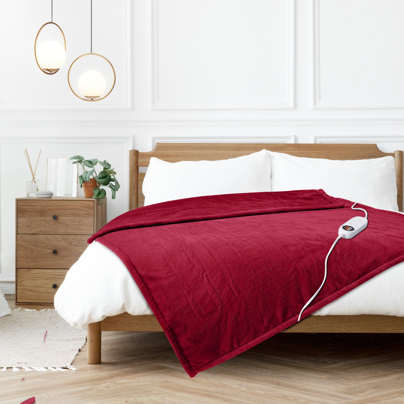 HBT Flannel Heated Electric blanket, 60" L x 50" W, Red