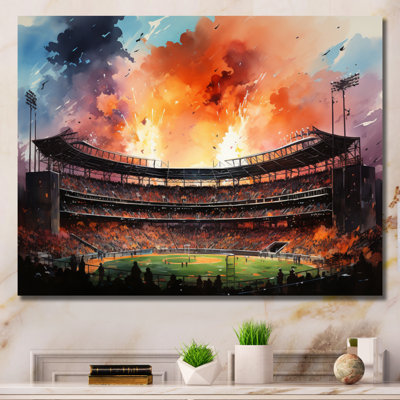 Sport Stadium In Spotlight I - Architecture Canvas Art Print