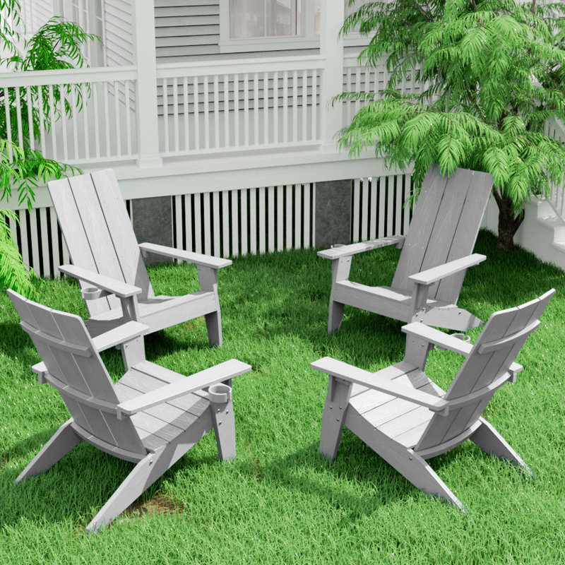 Chaise Adirondack en plastique Yeagertown, gris