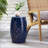 LILAC 12 Inch Barrel-Shaped Lace-Cut Metal Side Table, Perfect For Outdoor Decor And Versatile Use-702442117