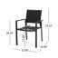 Chaise d'extérieur moderne en aluminium noir avec siège en filet