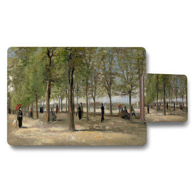 Impressionist Park Scene Placemats And Coaster Set