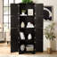 Armoire de rangement autoportante de 72,4 po de hauteur, 8 portes, multi-usages pour la maison - noir-130480743