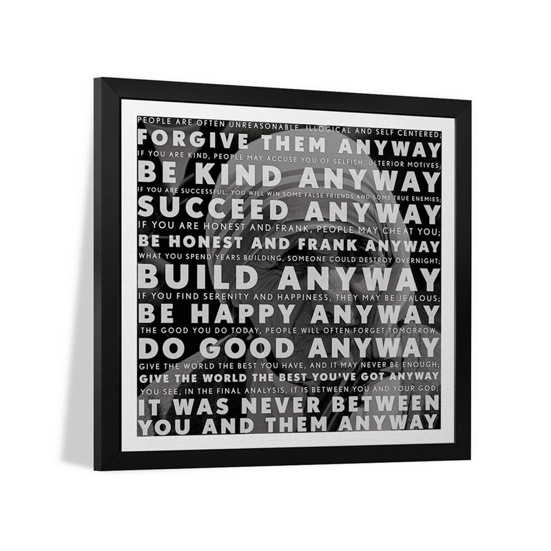 Affiche encadrée par Mother Teresa, H 24 po x l 24 po