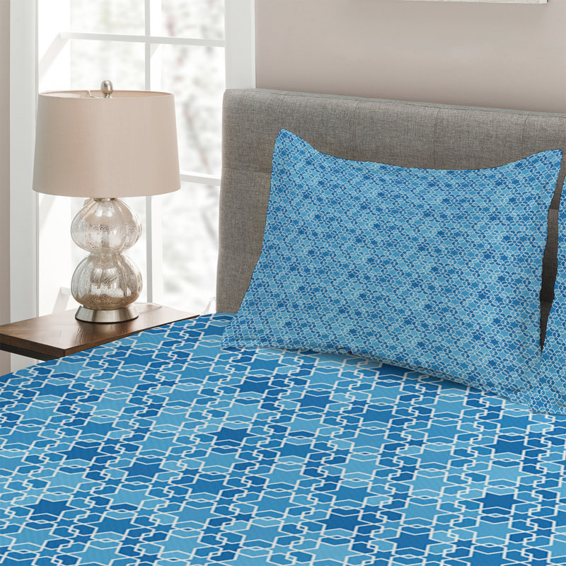 Modern & Contemporary Polyester Starburst Coverlet, King Bedspread + 2 Shams