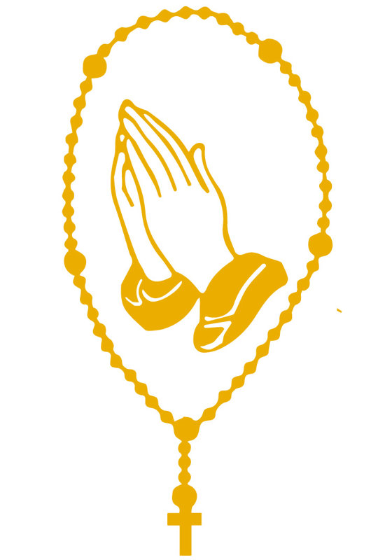 Décalcomanie murale rosary catholique, H 22 po x l 11 po x P 0,01 po, Jaune signalisation