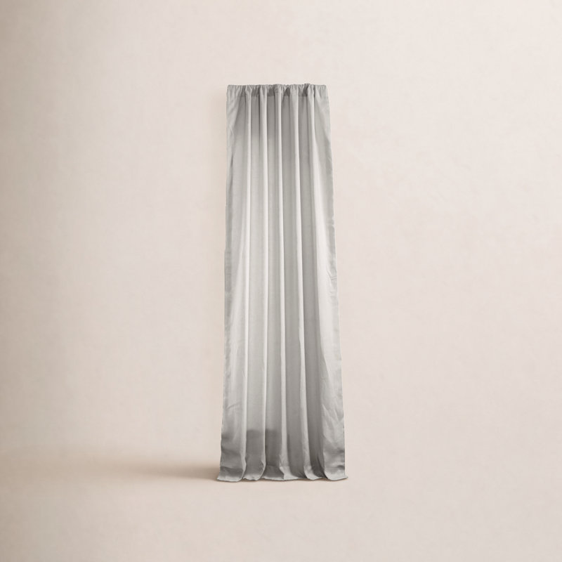 Britt 100% Euro Chic Linen Curtains - Single Panel Drape, 50" W x 96" L, Light Greige