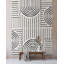 Tapis géométrique en polypropylène tissé à la machine Feliz ivoire / noir-88748267