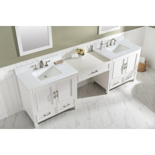 Magic Home 30 in. x 18 in. Bathroom Vanity Organizer Combo Storage Cabinet Set with Undermount Sink, White