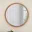 Miroir mural circulaire avec cadre en bois-655637364