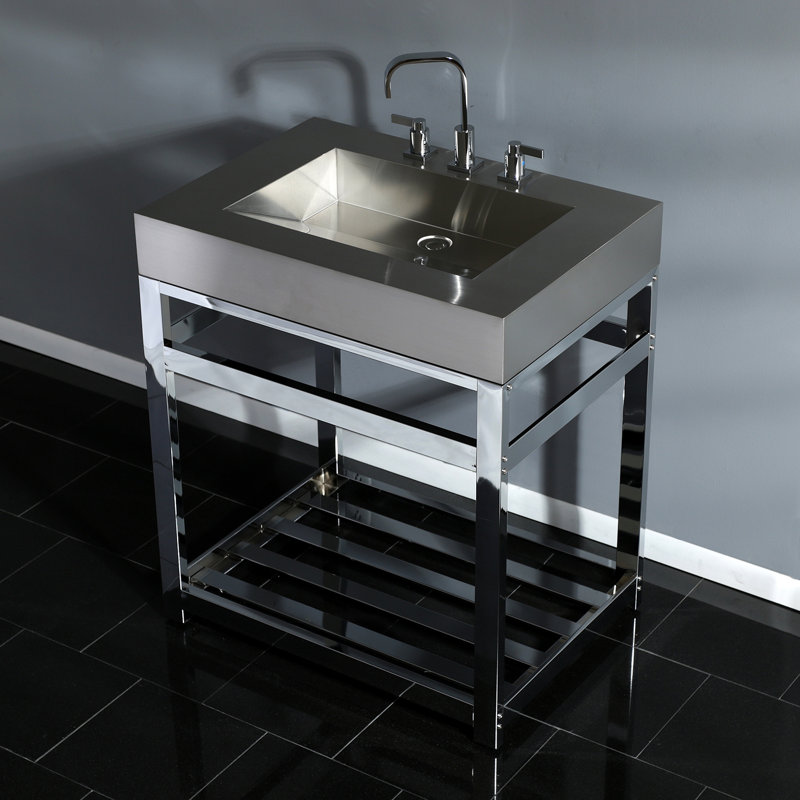 Meuble-lavabo simple 31 po Fauceture, Chrome poli