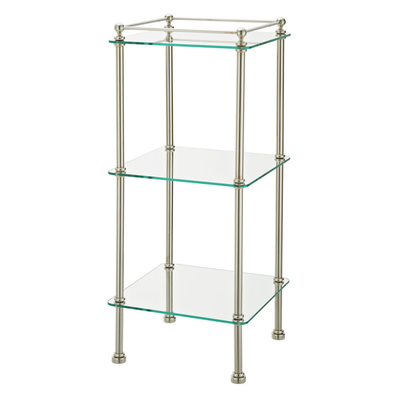 32.69" H x 13.75" W Bathroom Shelf, Polished Nickel