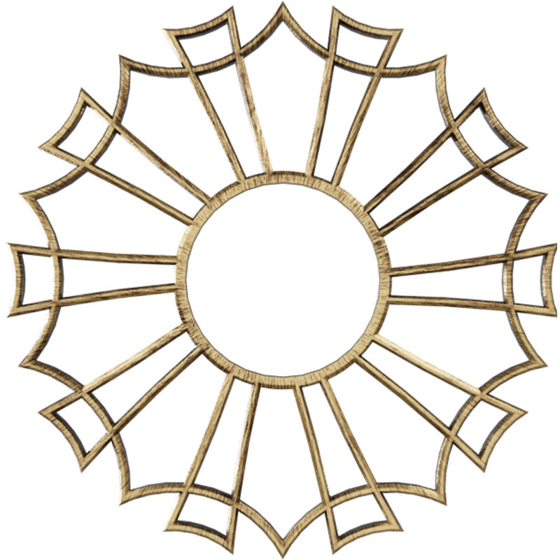Médaillon de plafond 34 po x 34 po x P 12 po x P 1 po Augustus, Laiton antique, H 34 po x l 34 po x P 1 po