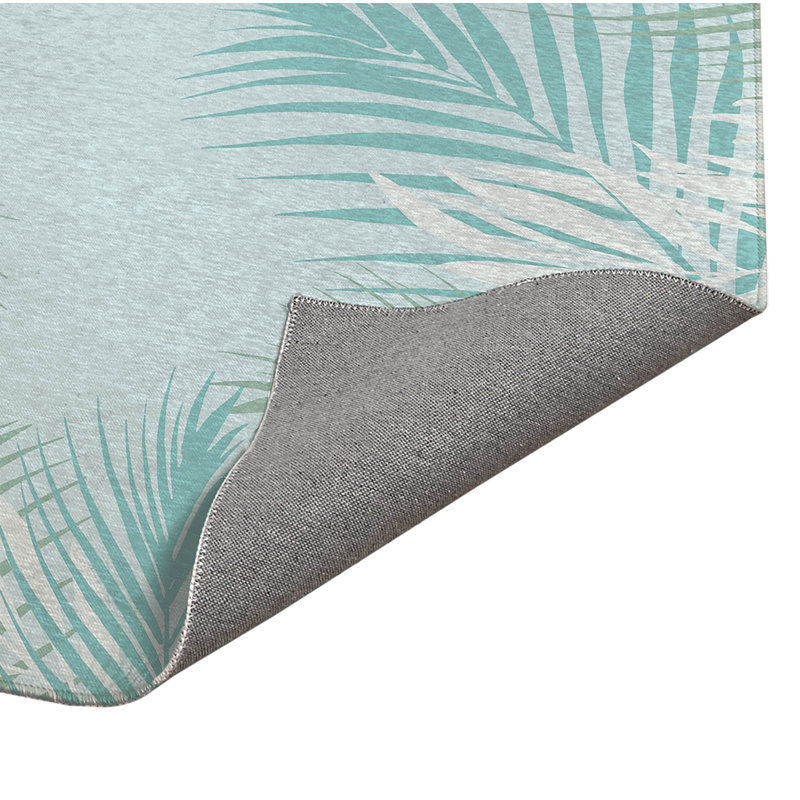 Tapis de cuisine léger antidérapant Waving Palm, Bleu, Rectangle 5 pi x 7 pi