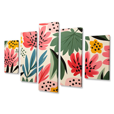 Ensemble de décoration murale rose à motif de jungle tropicale par Matisse II - palmiers et palmiers