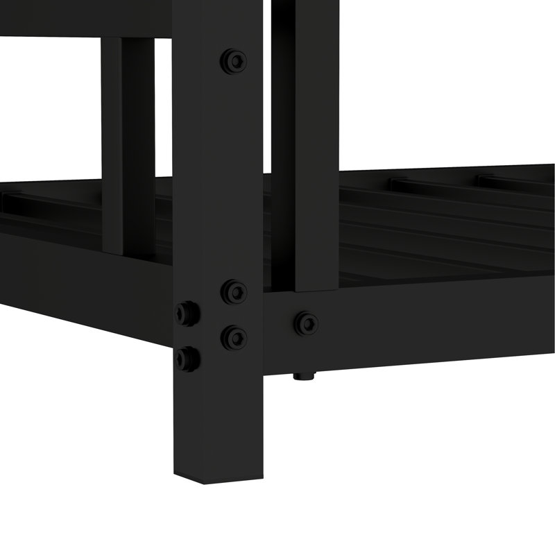 Metal Twin Over Twin Bunk Bed/ Heavy-Duty Sturdy Metal/ Noise Reduced/ Safety Guardrail/No Box Spring Needed,Black, Black