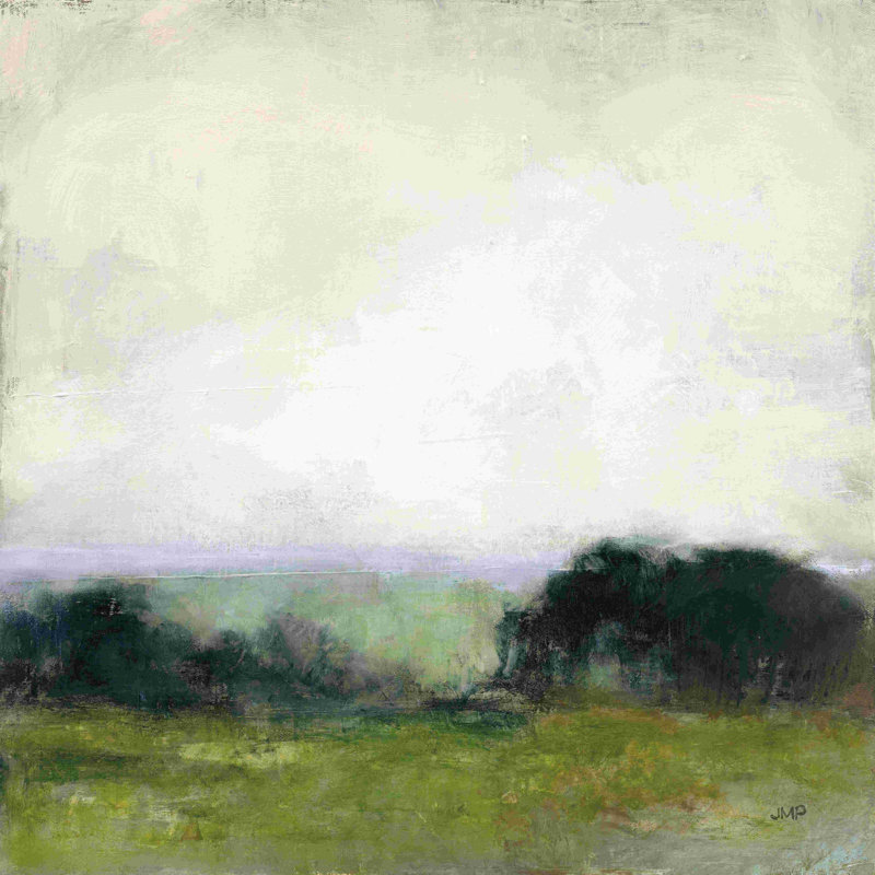 «First View of the Water Crop» par Julia Purinton - reproduction imprimée, Toile avec cadre flottant or, Non