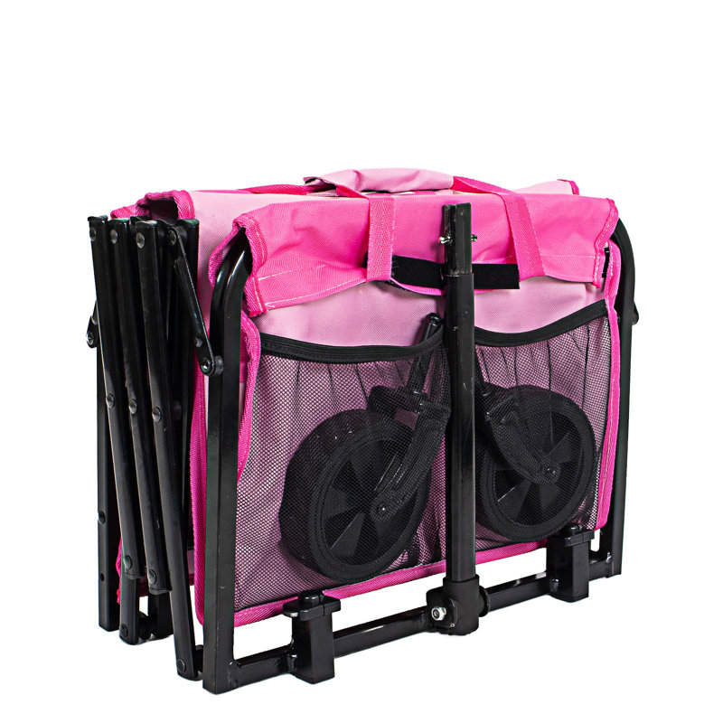 Collapsible Foldable Wagon With Wheels, Pink