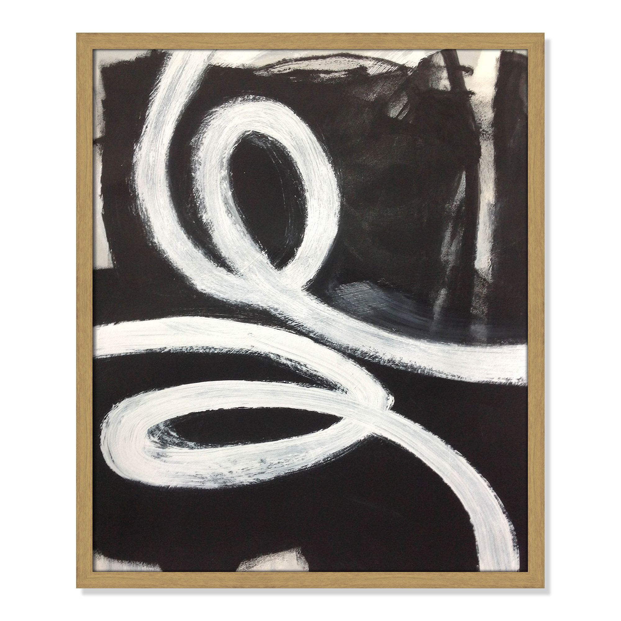 Swirly Swirls I by Casa Fine Arts, Natural Slim Unmatted Picture Framed, 25.5" H x 21.5" W x 0.75" D