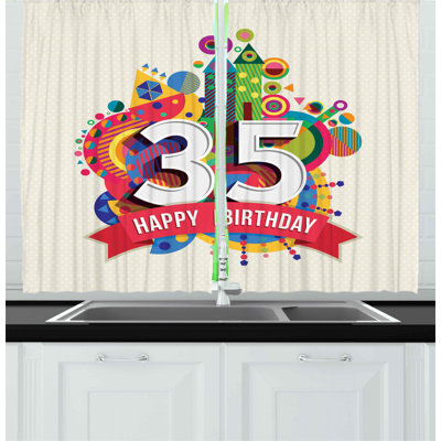 2 Piece 35th Birthday Kitchen Curtain 2 Piece 35th Birthday Kitchen Curtain