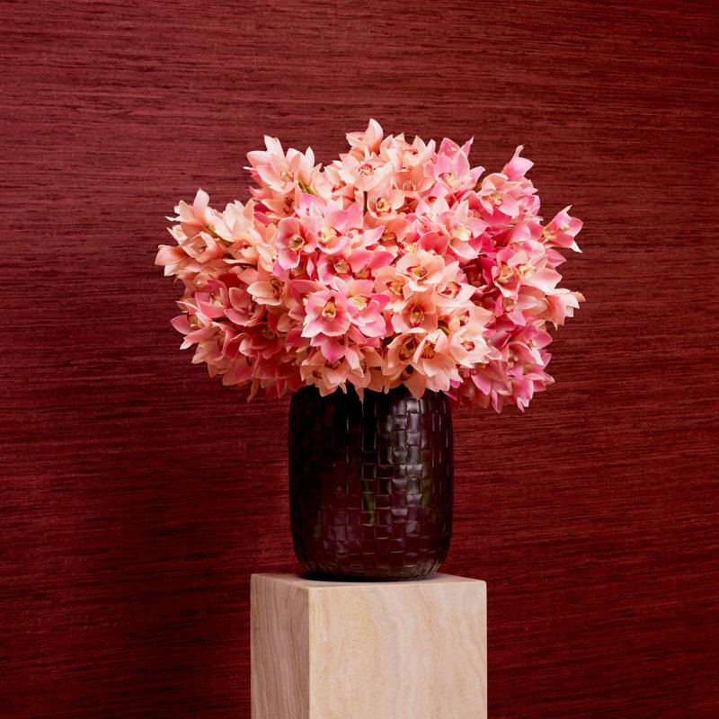 Bouquet Of Cymbidium Orchids Pink And Peach Tones Real Touch 36 Pcs/2Varieties