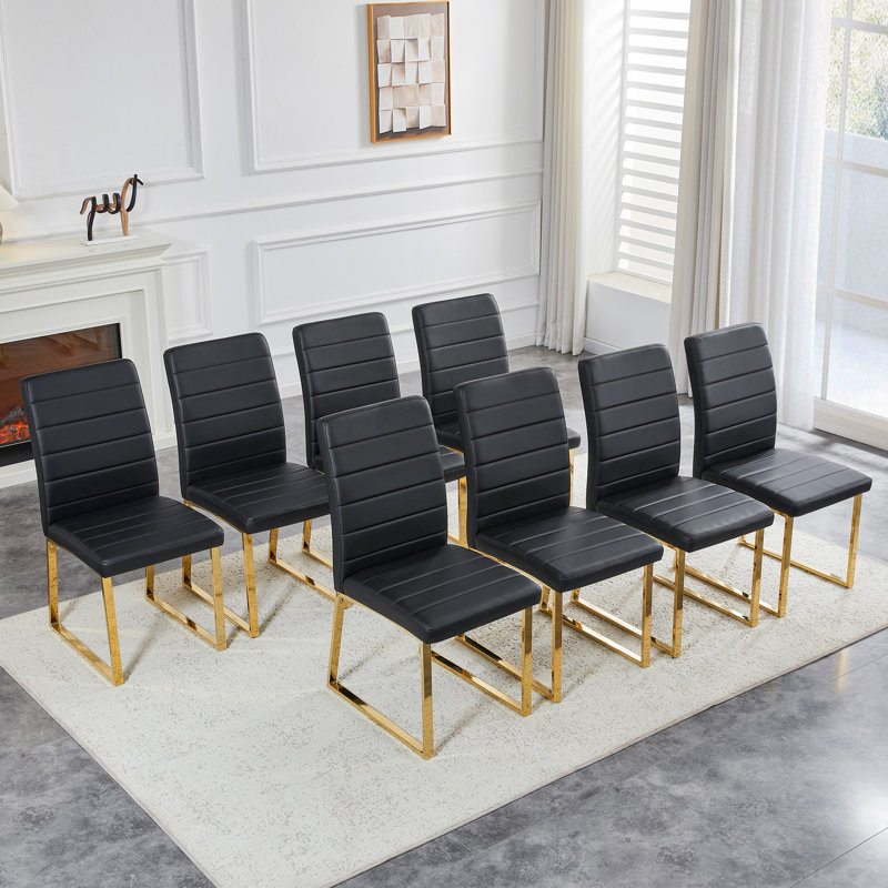 Ensemble de 8 chaises robustes: coussin de 2,1 po d'épaisseur, structure en fer, parfait pour la maison ou le bureau. Couleurs classiques, bon rapport qualité-prix